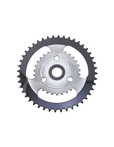 Steel Chainring ZT9A 1/2 X 1/8 44t Chrome/Black.